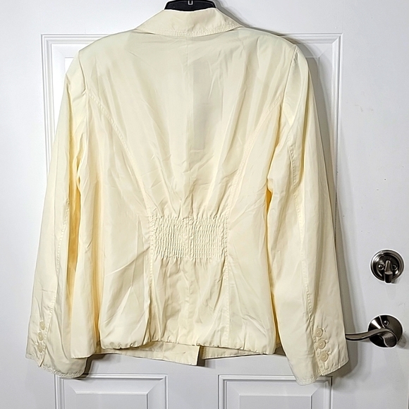 Lane Bryant Button Front Jacket Woman's Size 18 White Zip Pockets Notched Collar - Picture 3 of 4